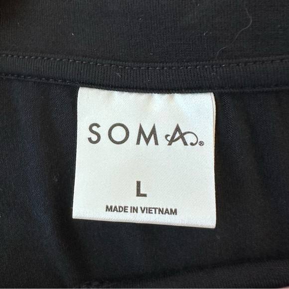 Soma COOL NIGHTS Banded Joggers & Short Sleeve Top Pajama Set Stargazer Grand L - Picture 6 of 14